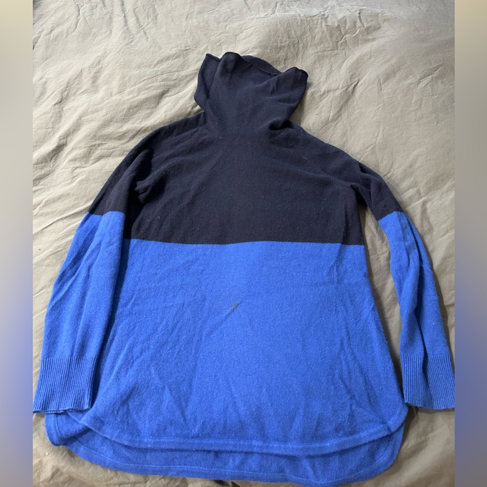 Cashmere Ann Taylor color blocked turtleneck in blue